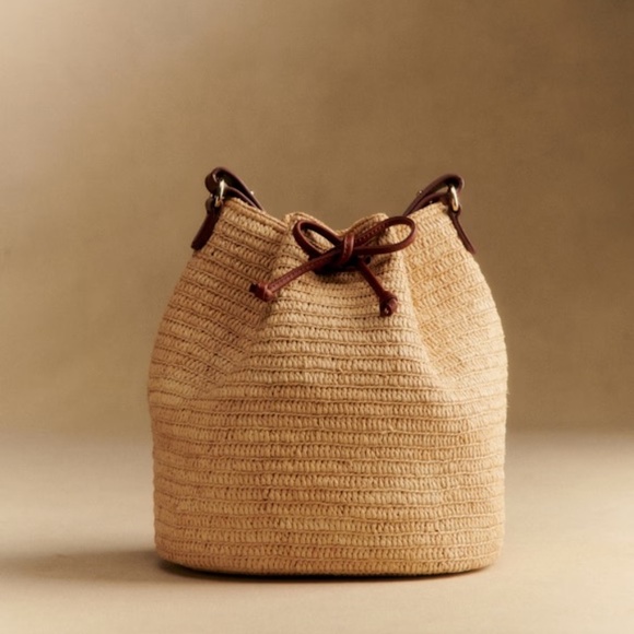 Sezane Handbags - Sezane Farrow Bag Raphia Natural Straw